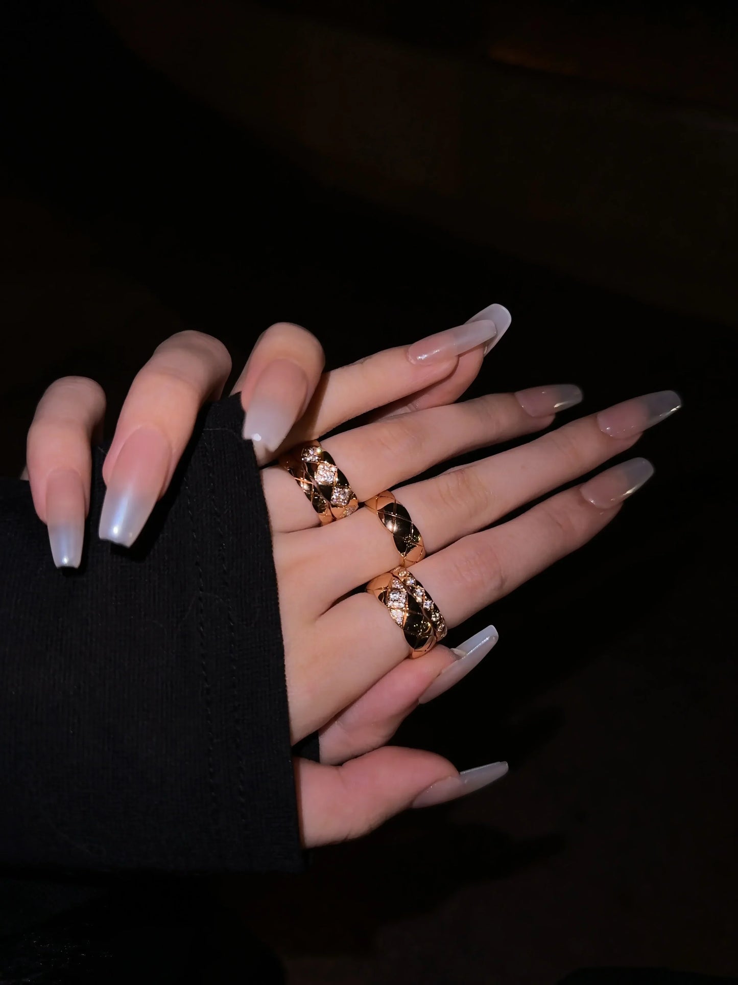 Chanel Coco Crush Ring Quilted Motif Diamonds