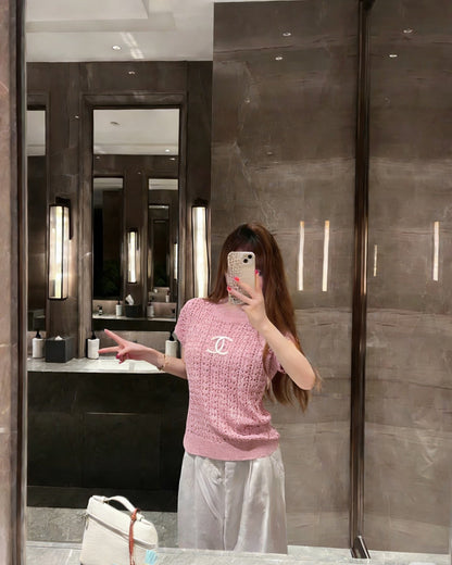 Chanel Sweater Short-Sleeve Top